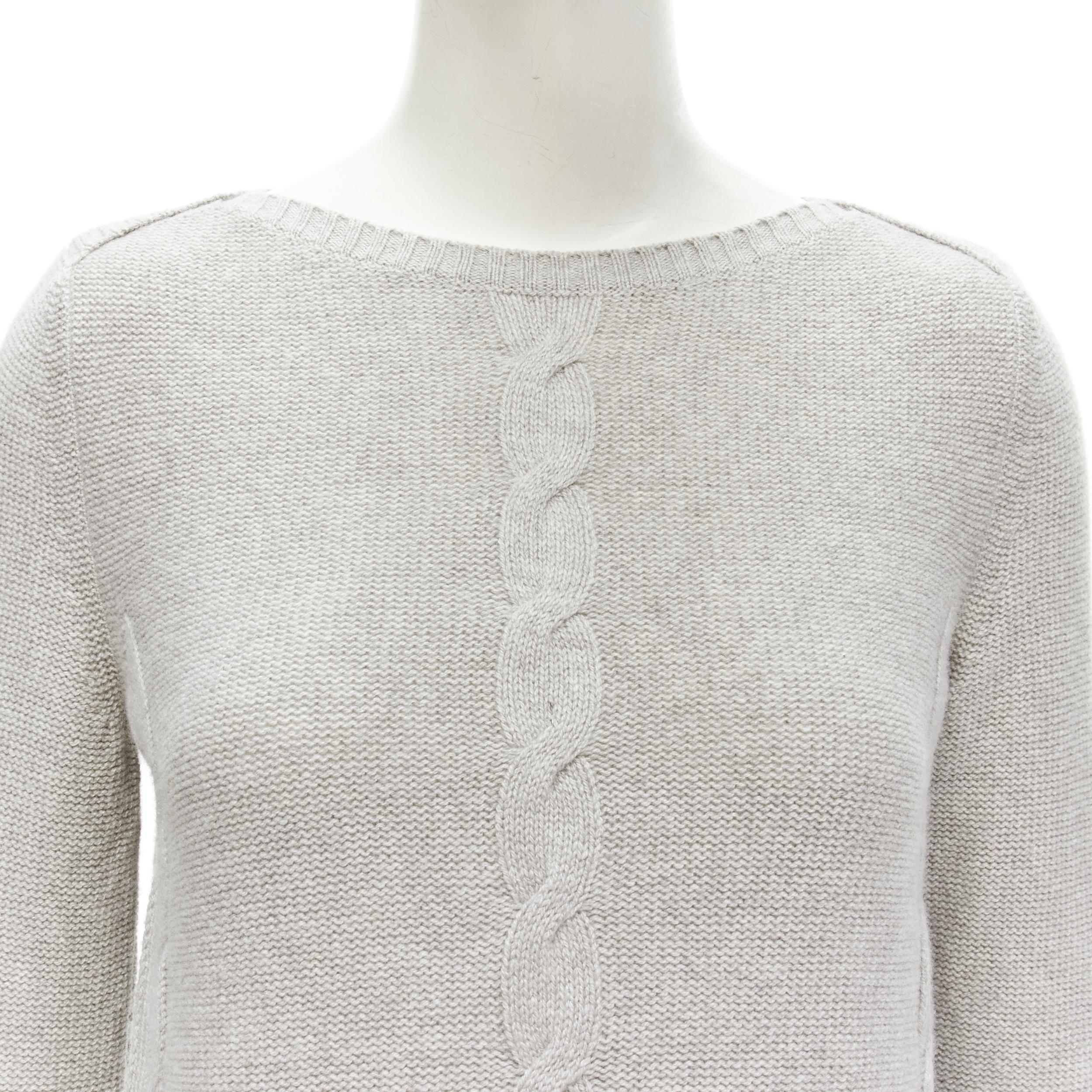 LORO PIANA 100% baby cashmere grey braid knit bateau neck sweater IT38 XS
Reference: TGAS/C01871
Brand: Loro Piana
Material: Cashmere
Color: Grey
Pattern: Solid
Closure: Pullover
Made in: Italy

CONDITION:
Condition: Excellent, this item was