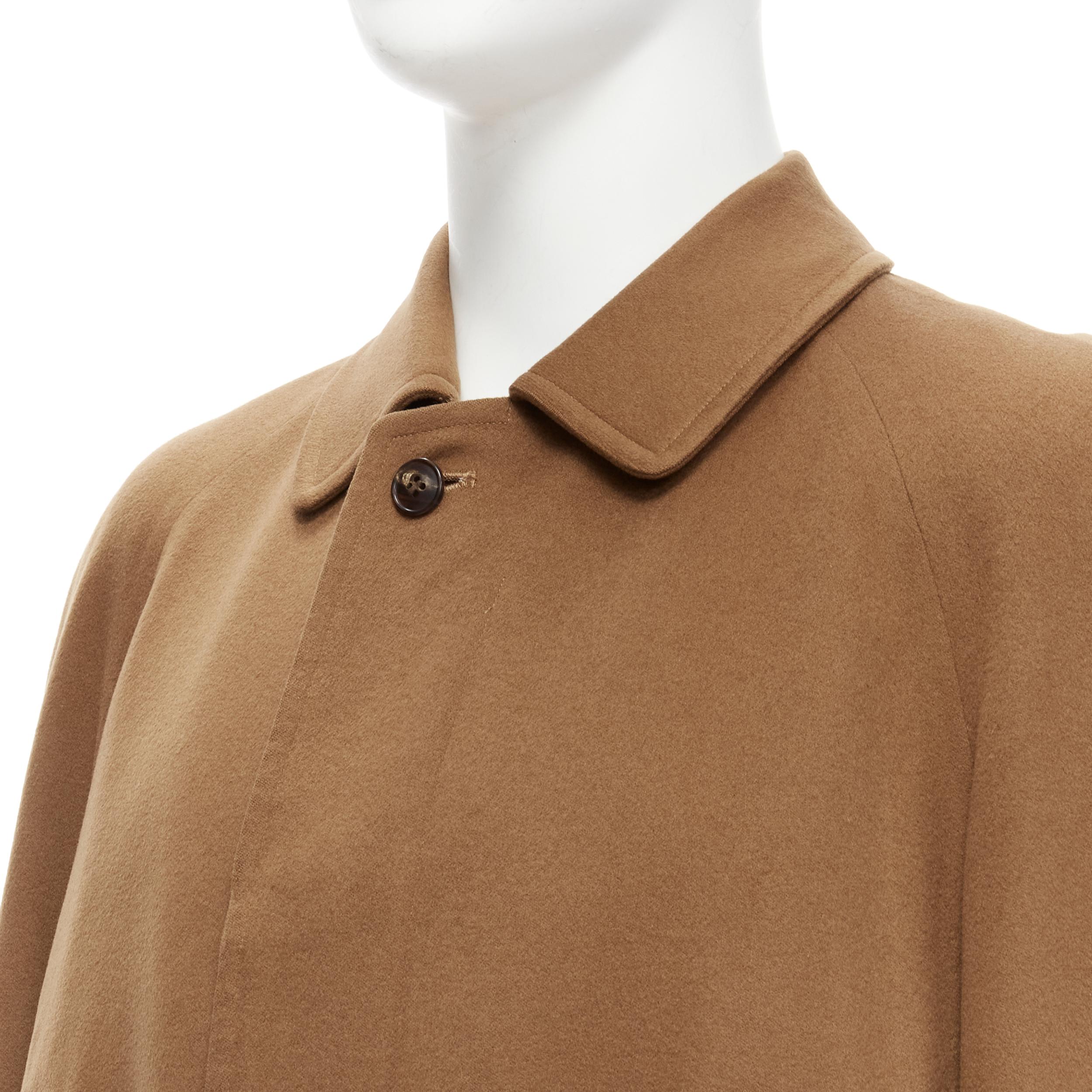 LORO PIANA 100% cashmere brown invisible buttons minimal coat XS 3