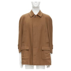 Loro Piana 100% cachemire Brown boutons invisibles manteau minimal XS