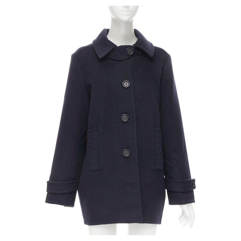 LORO PIANA 100% double face cashmere navy grey cashmere coat IT44 M For ...