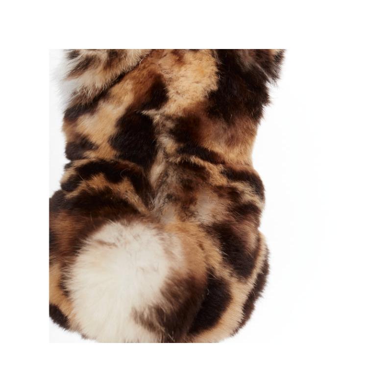 Donna LORO PIANA 100% mink fur brown cream Tiger bag charm keyring in vendita