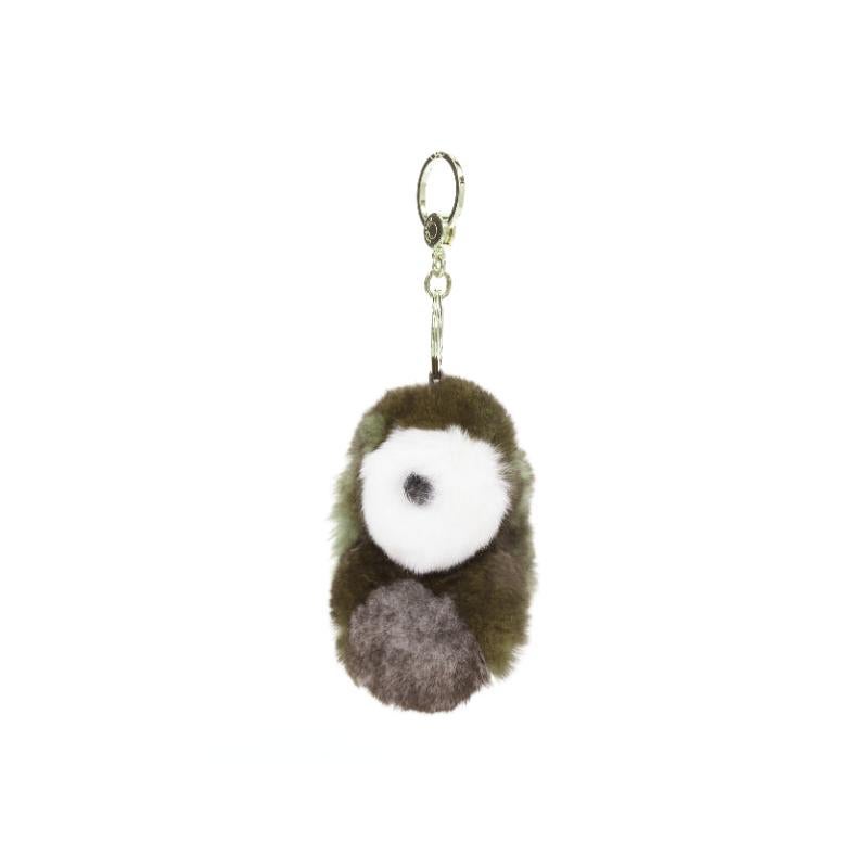 Grigio LORO PIANA 100% mink fur brown Rabbit bag charm keyring in vendita