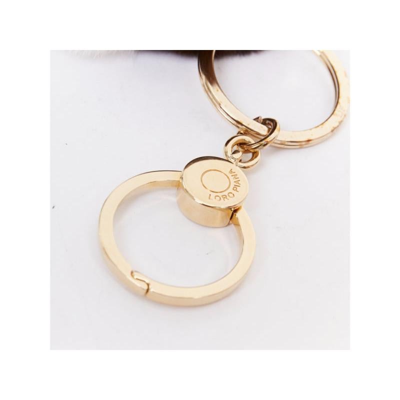 Donna LORO PIANA 100% mink fur brown Rabbit bag charm keyring in vendita