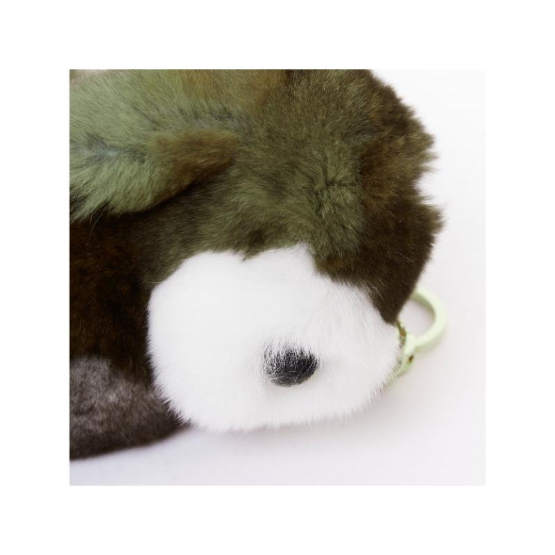 LORO PIANA 100% mink fur brown Rabbit bag charm keyring in vendita 1