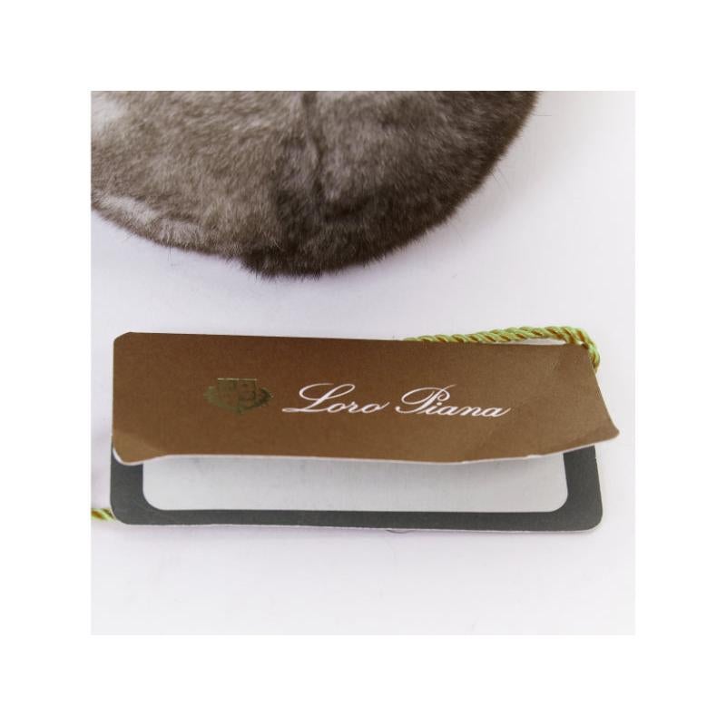 LORO PIANA 100% mink fur brown Rabbit bag charm keyring in vendita 3