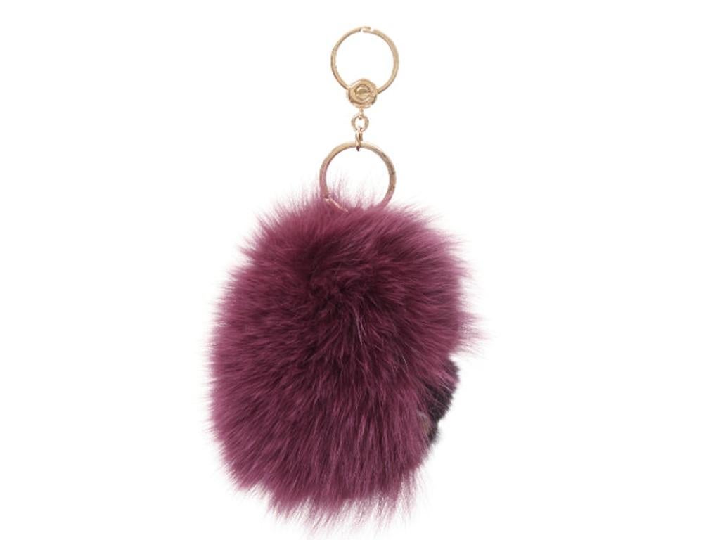 Nero LORO PIANA 100% mink fur My Istrice purple brown  Porcupine bag charm keyring in vendita