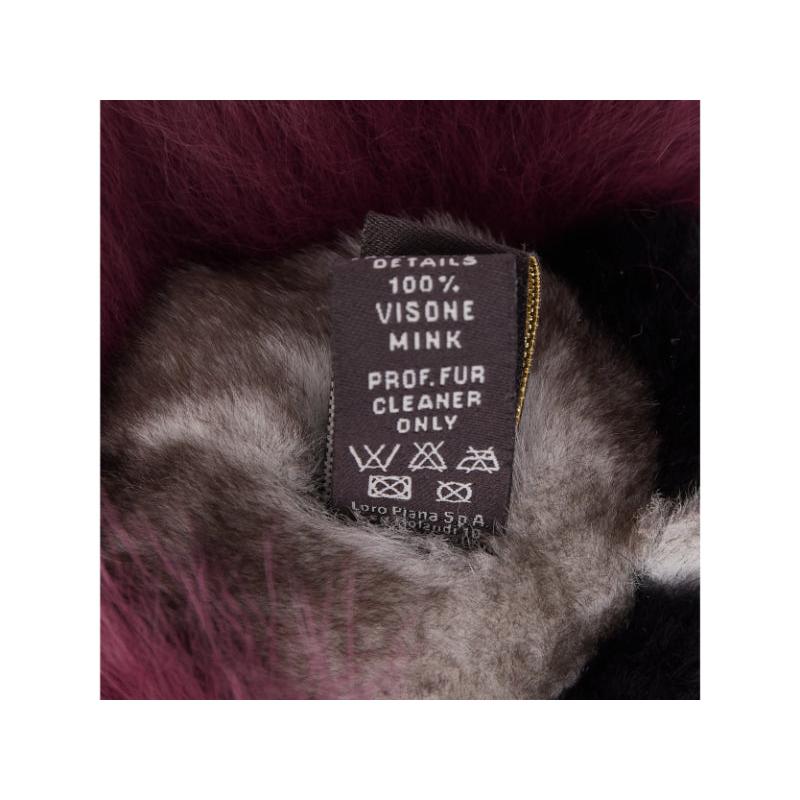 Donna LORO PIANA 100% mink fur My Istrice purple brown  Porcupine bag charm keyring in vendita