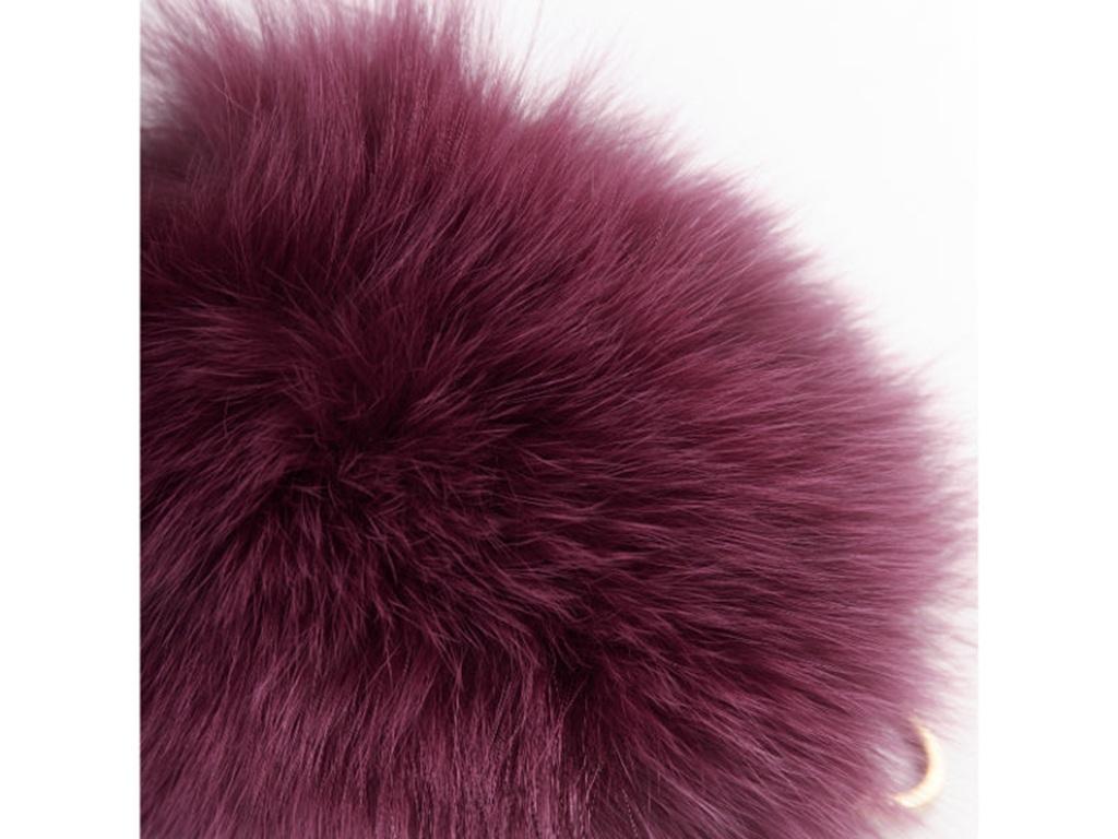 LORO PIANA 100% mink fur My Istrice purple brown  Porcupine bag charm keyring in vendita 1