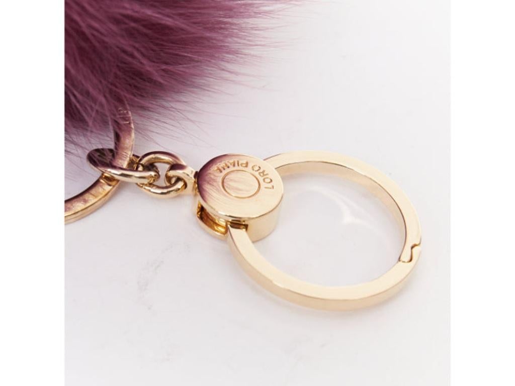 LORO PIANA 100% mink fur My Istrice purple brown  Porcupine bag charm keyring in vendita 2