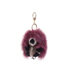 LORO PIANA 100% mink fur My Istrice purple brown  Porcupine bag charm keyring