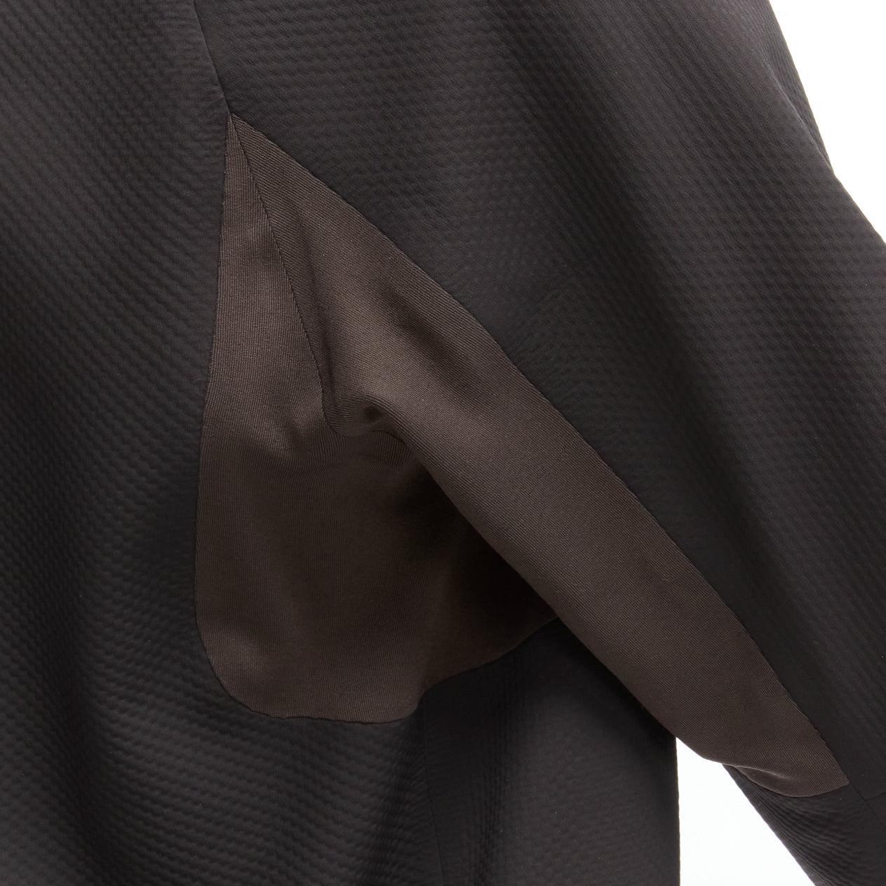 LORO PIANA 175LP khaki green panelled zip up brown lined hooded anorak coat S 4
