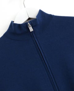 Loro Piana Women's Contemporary Navy Wool Zip Up Cardigan, IT40/UK8