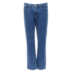LORO PIANA 5 Tasche Slim vaqueros suaves lavados azules 33