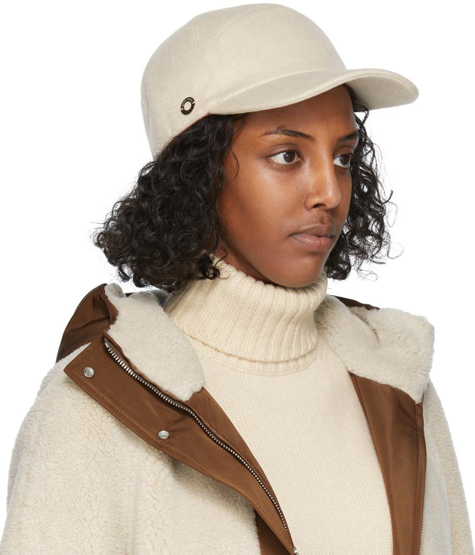Chapeau de baseball antique LORO PIANA beige papier cashmere S en vente 3