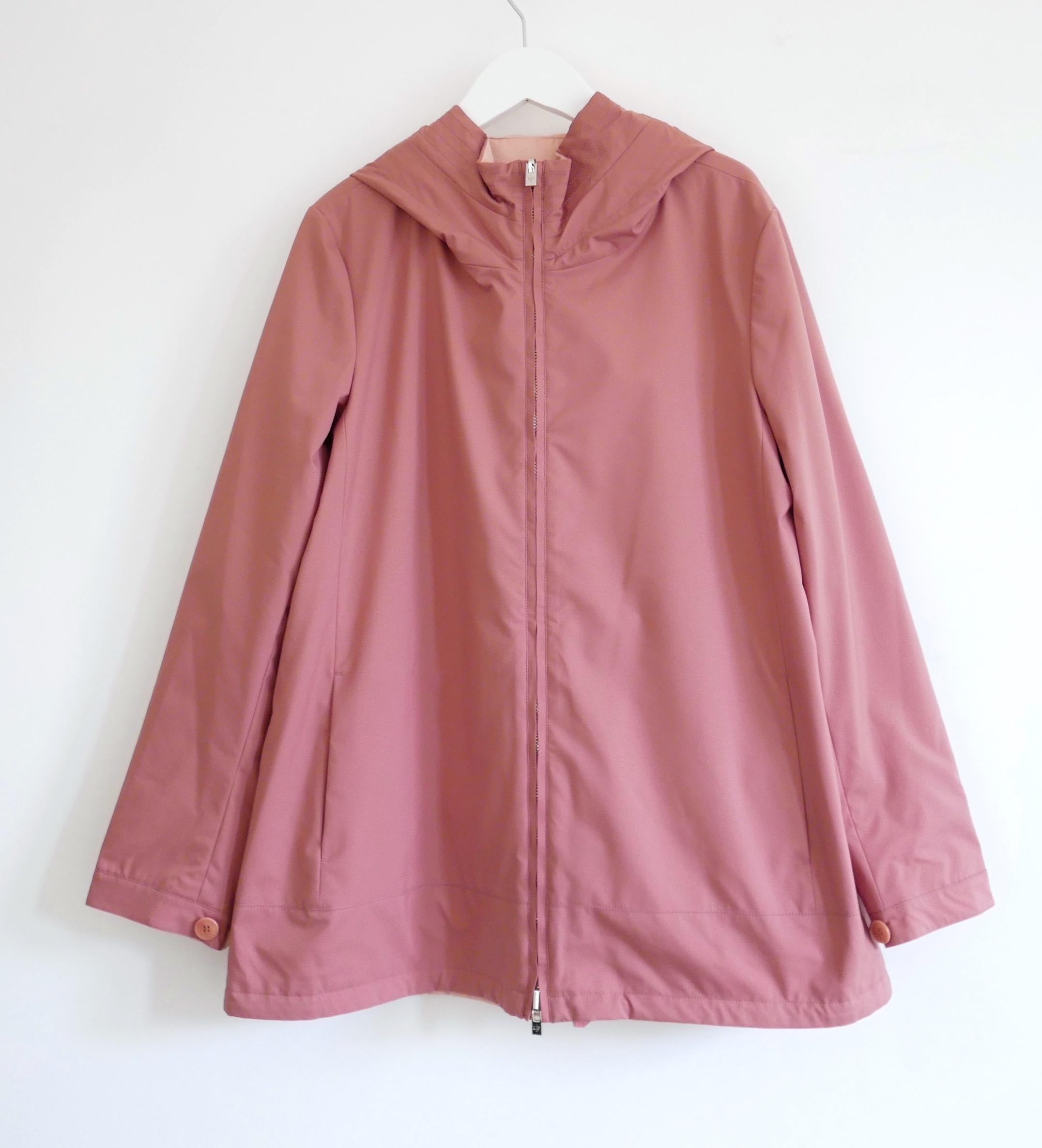 Loro Piana Ashton Reversible Anorak Jacket Antique Pink/Light Rose In New Condition For Sale In London, GB