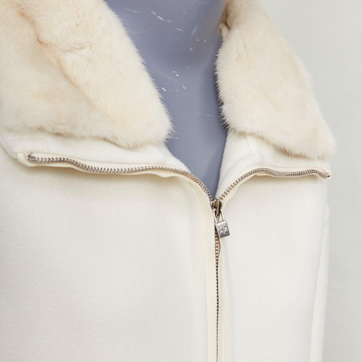 LORO PIANA Baby Kaschmir Jubiläum Double Face Kaschmir Lammfell Fellkragen Mantel S im Angebot 1