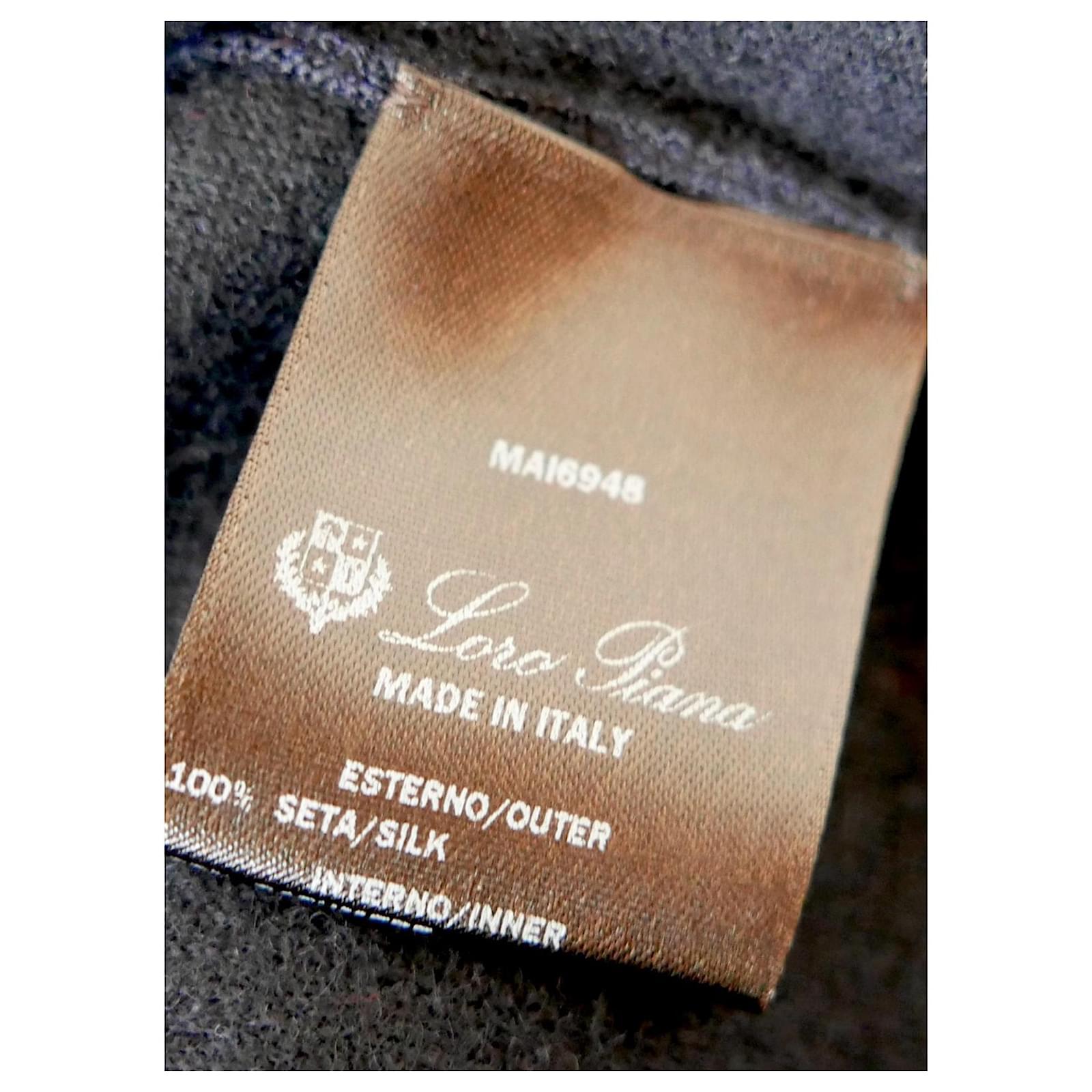 Loro Piana Beau Rivage Blouson bombardier en tricot Marine en vente 7