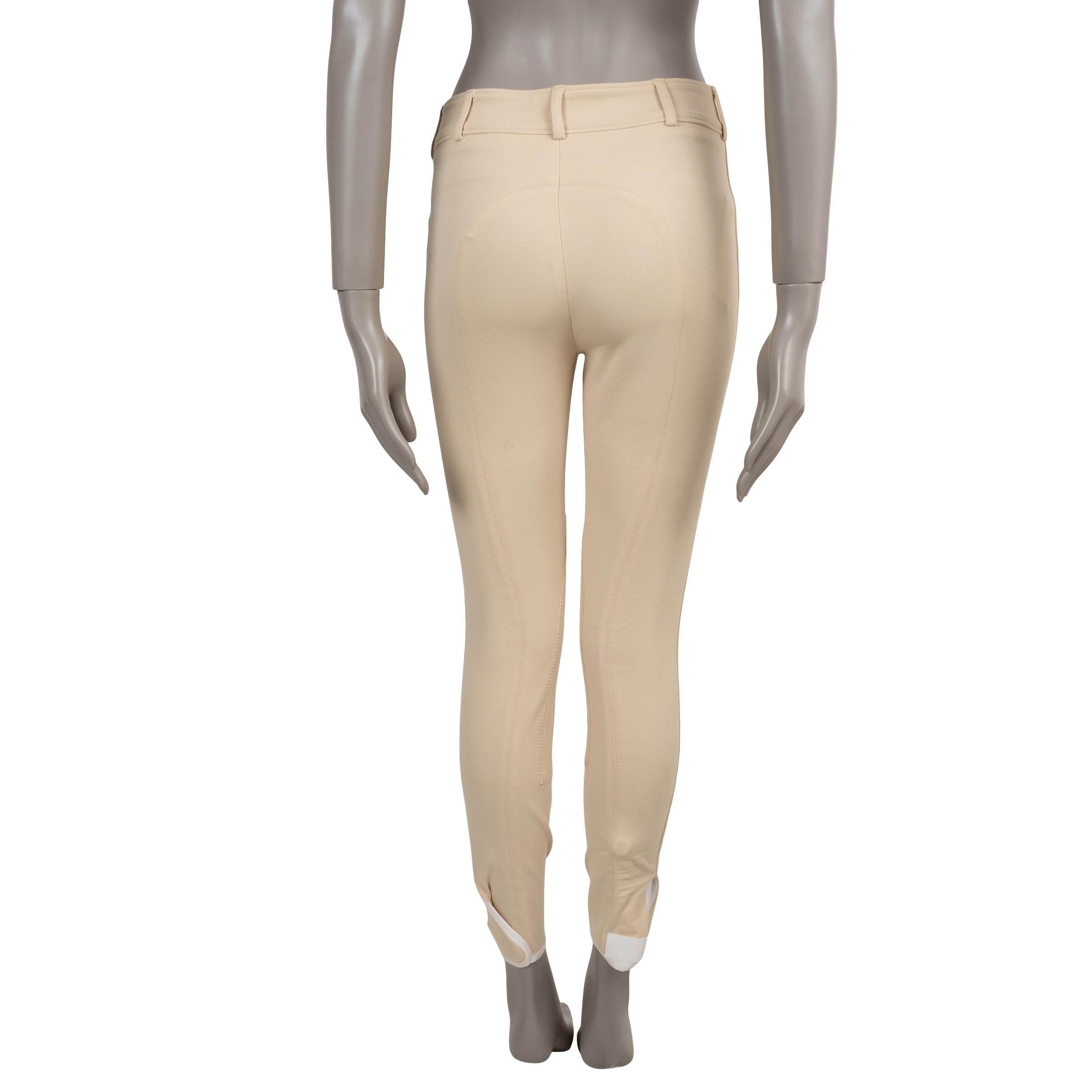 Beige LORO PIANA beige 2024 DORIS STRETCH TWILL RIDING Pants 40 S For Sale