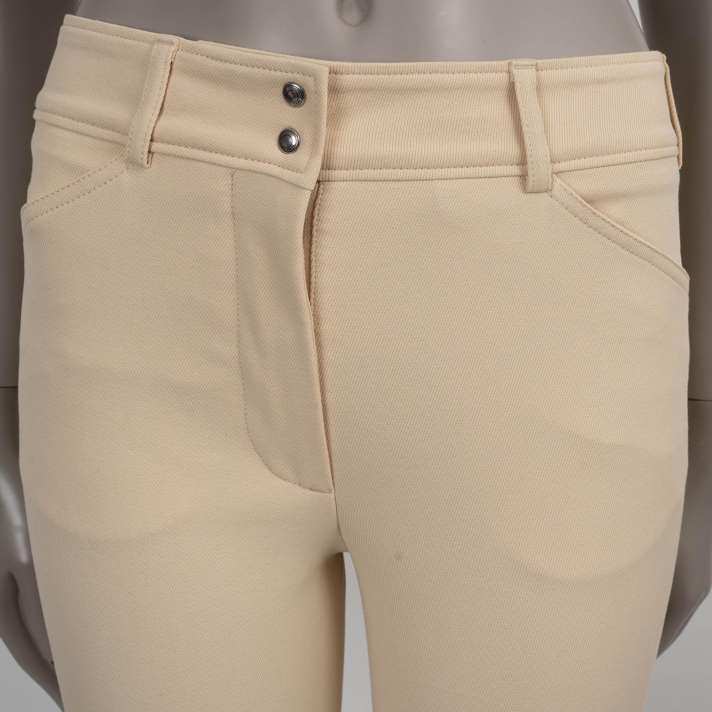 Women's LORO PIANA beige 2024 DORIS STRETCH TWILL RIDING Pants 40 S For Sale