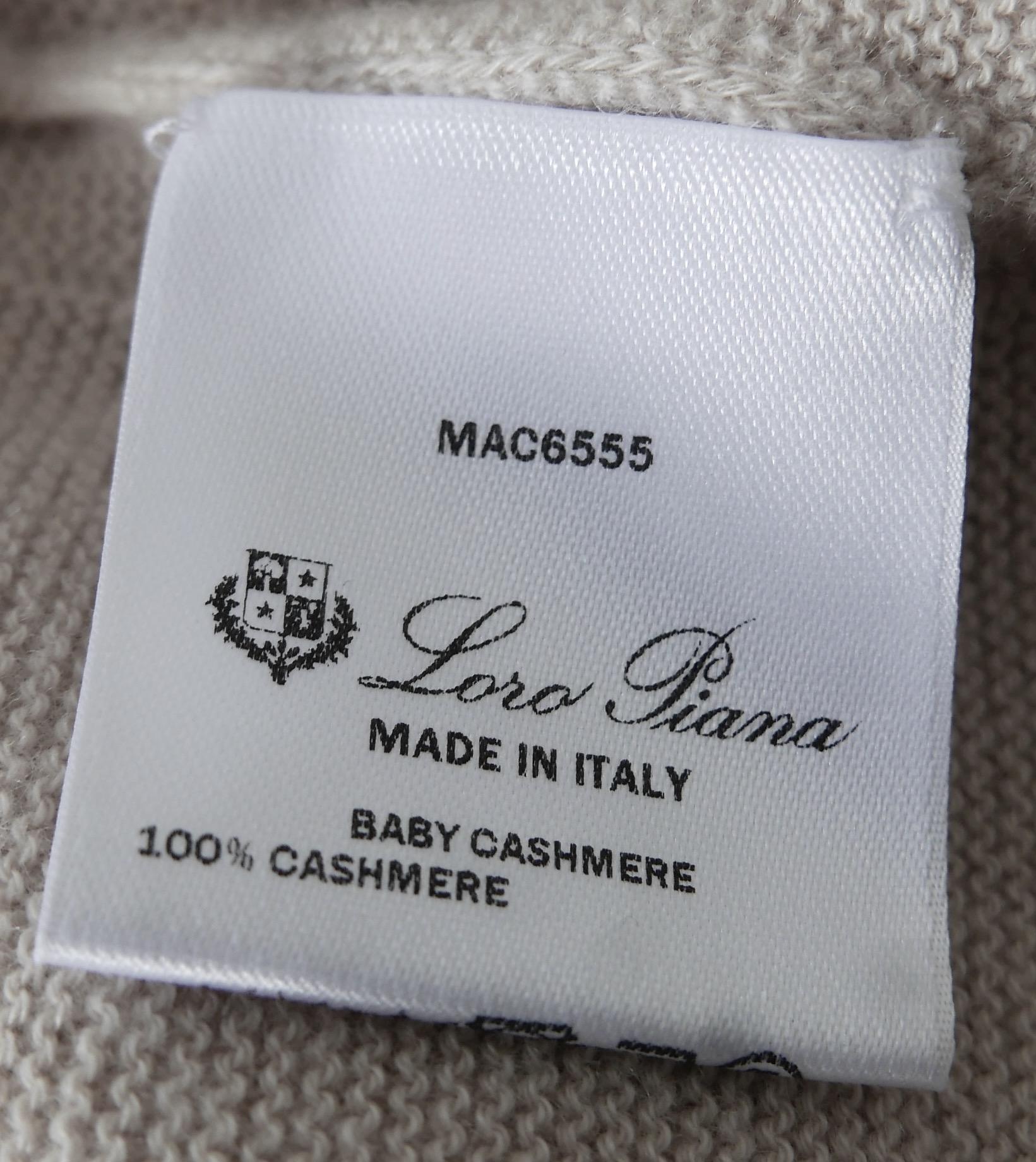 Giacca Cardigan Loro Piana Beige Baby Cashmere con Cintura in vendita 2
