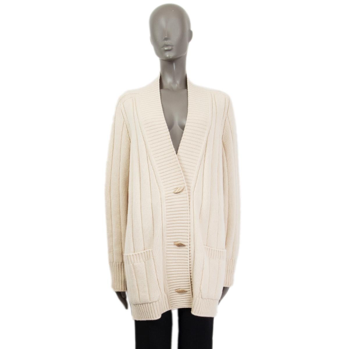Beige LORO PIANA  beige cashmere 2021 DUCA D'AOSTA OVERSIZED Cardigan Sweater XL For Sale