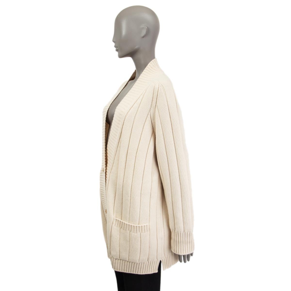 LORO PIANA  beige cashmere 2021 DUCA D'AOSTA OVERSIZED Cardigan Sweater XL In Excellent Condition For Sale In Zürich, CH
