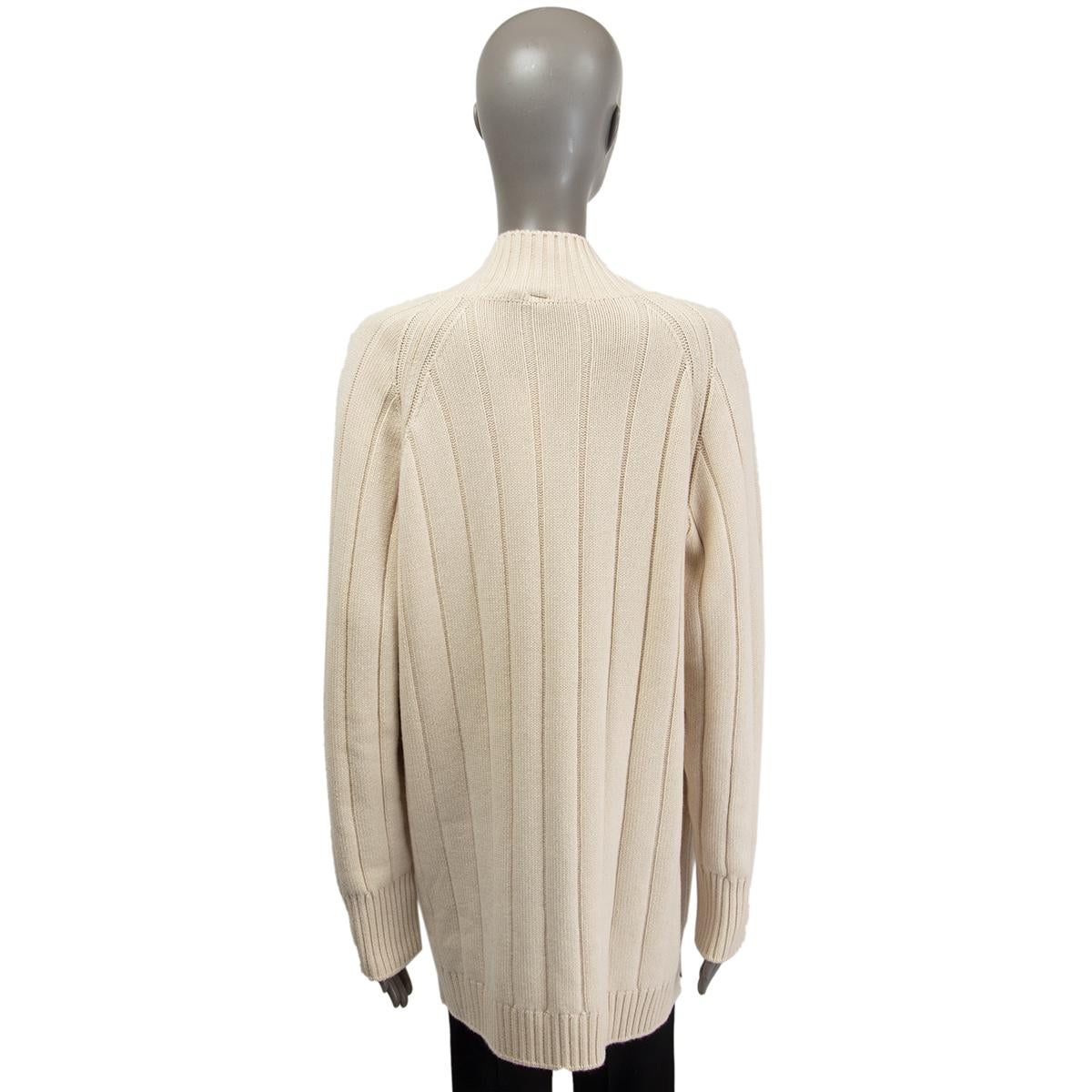 Women's LORO PIANA  beige cashmere 2021 DUCA D'AOSTA OVERSIZED Cardigan Sweater XL For Sale