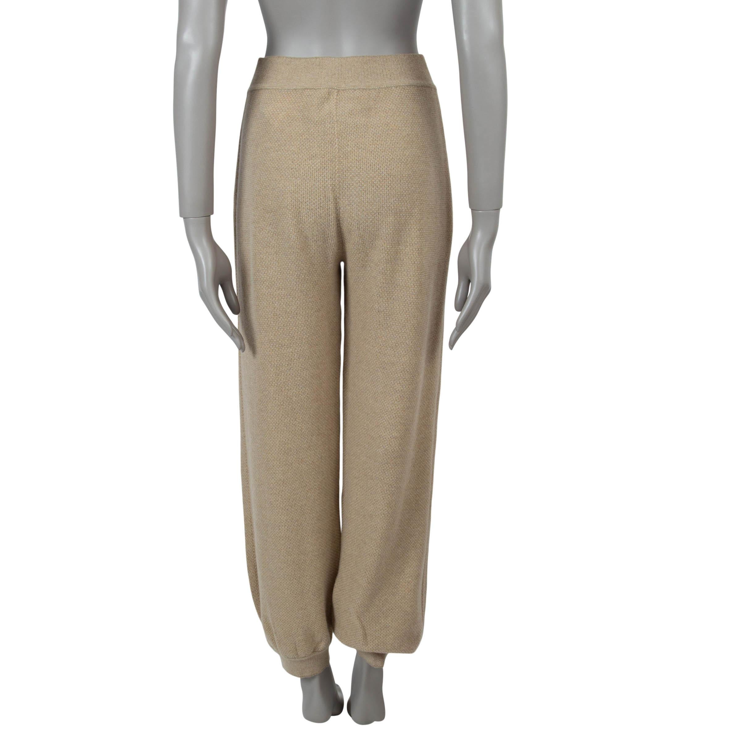 Beige LORO PIANA beige cashmere 2023 TRACK Pants 40 S For Sale