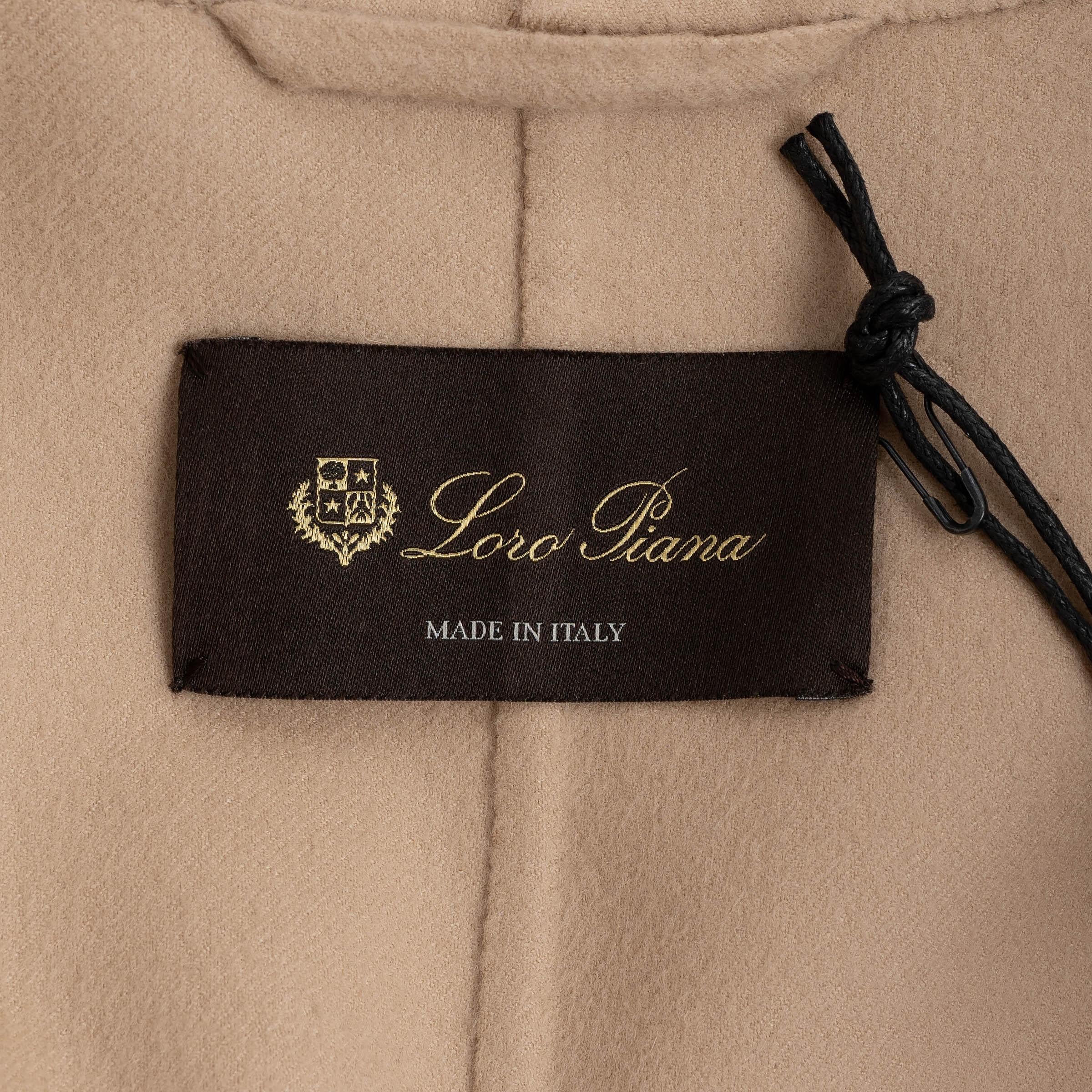 Loro Piana, giacca con cintura 2024 in cashmere beige S in vendita 2