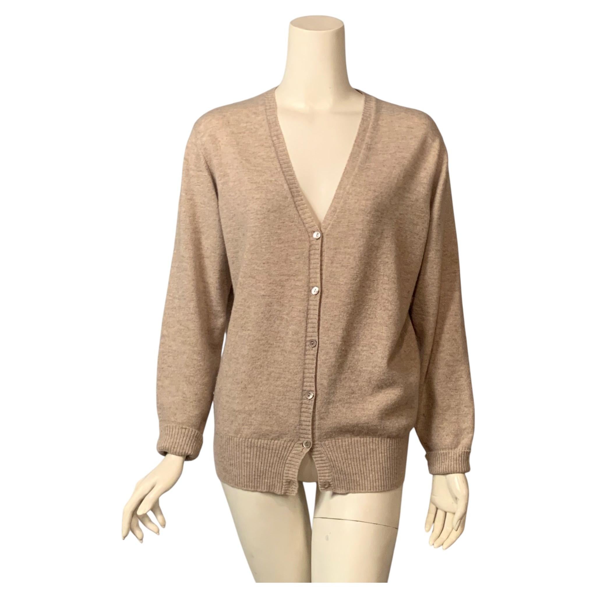 Loro Piana Beige Cashmere Cardigan Sweater