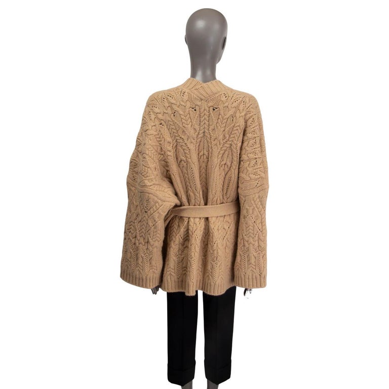 LORO PIANA beige cashmere FINSBURY BELTED WRAP Cardigan Sweater XL For ...