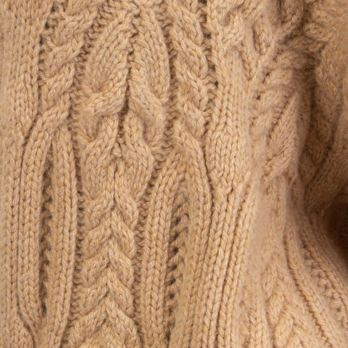 Beige LORO PIANA beige cashmere FINSBURY BELTED WRAP Cardigan Sweater XL