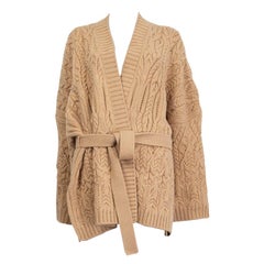 LORO PIANA Suéter de cachemira beige FINSBURY BELTED WRAP Cardigan XL