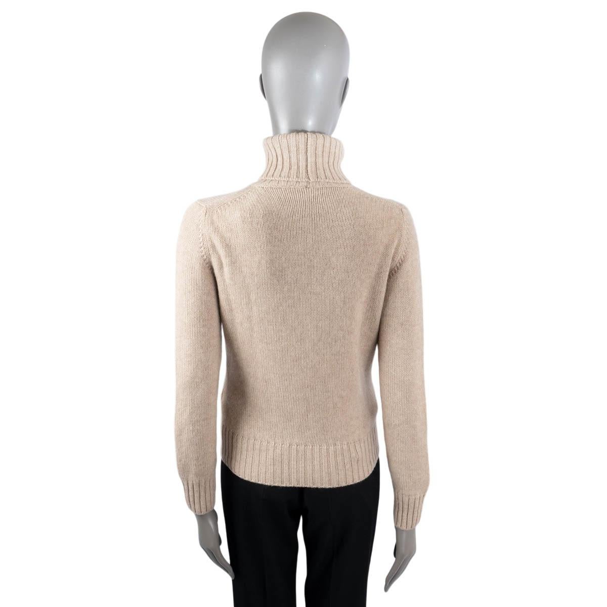 LORO PIANA beige cashmere PARKSVILLE TURTLENECK Sweater 42 M 1