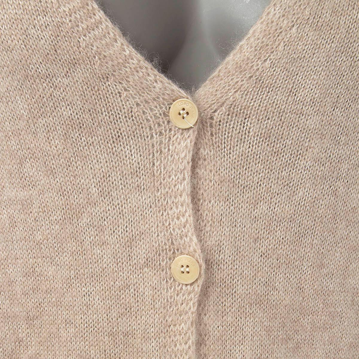 LORO PIANA beige cashmere & silk FINE KNIT CROPPED CARDIGAN Jacket S For Sale 1