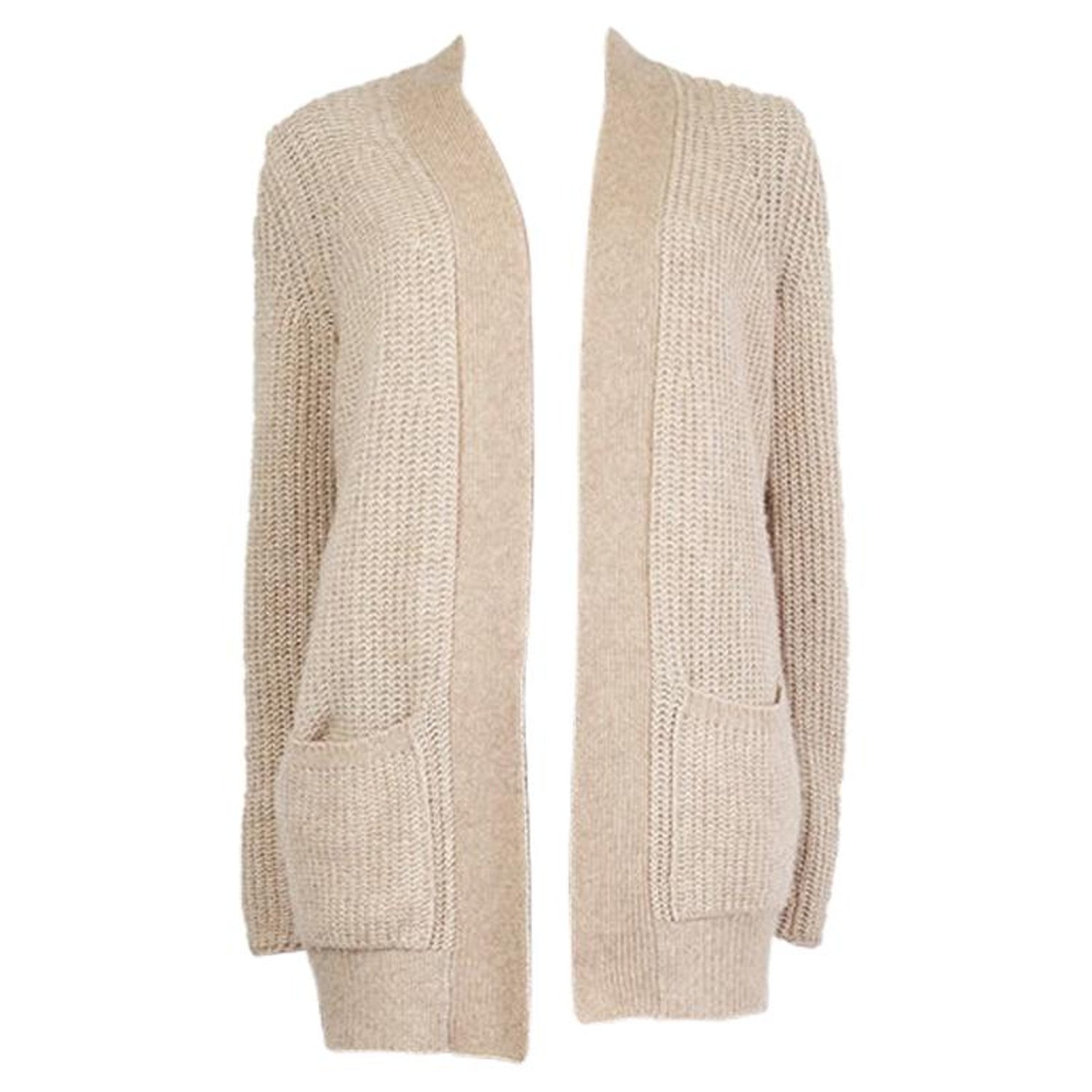 Louis Vuitton Cream Cashmere Perforated Belted Cardigan M