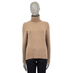 LORO PIANA beige cashmere TURTLENECK Sweater 42 M