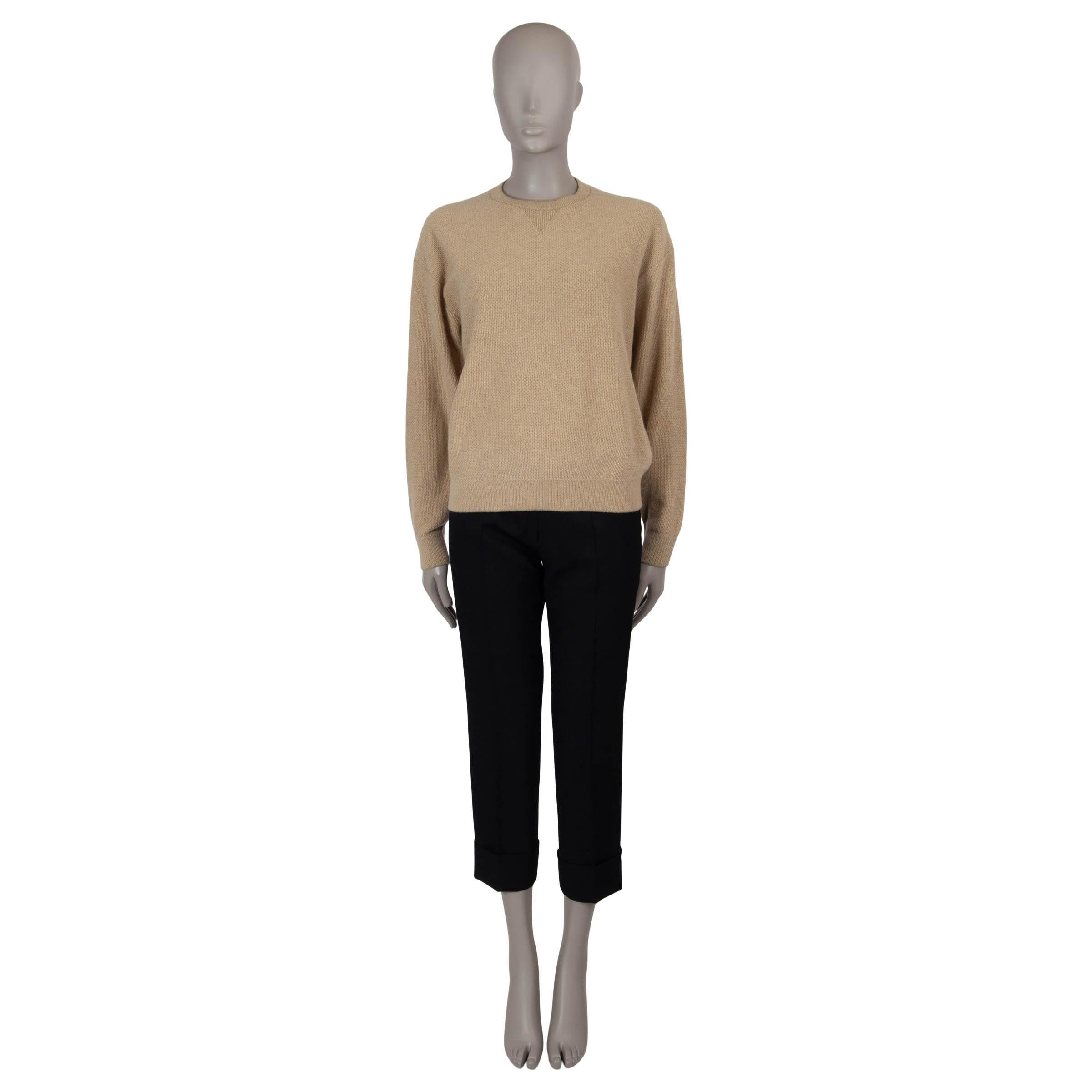 LORO PIANA beige cashmere2023 Crewneck Sweater 38 XS In Excellent Condition For Sale In Zürich, CH