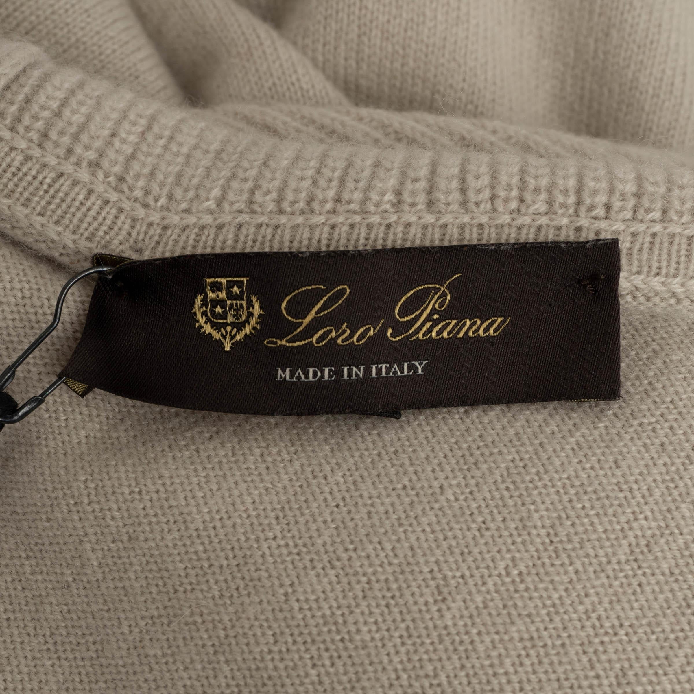 LORO PIANA COLORBLOCK HOODED Pullover Weste aus Kaschmir in Beige & Creme 42 M im Angebot 3