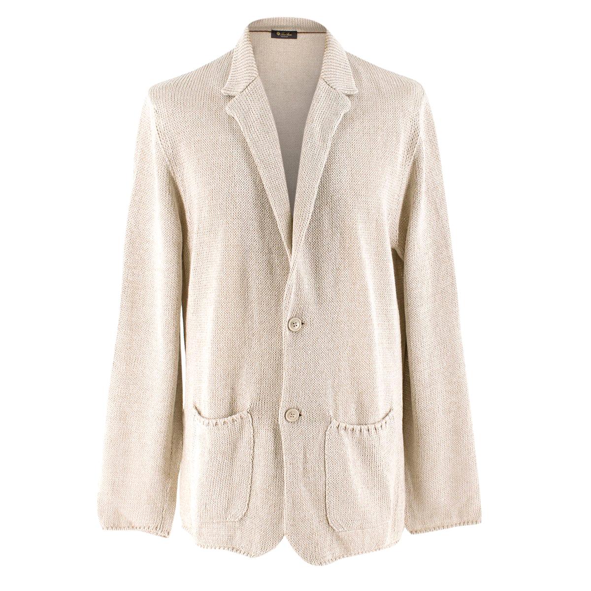 Loro Piana Beige Knit Cardigan SIZE IT 52