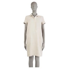 LORO PIANA beige linen SHORT SLEEVE SHIRT Dress 44 L