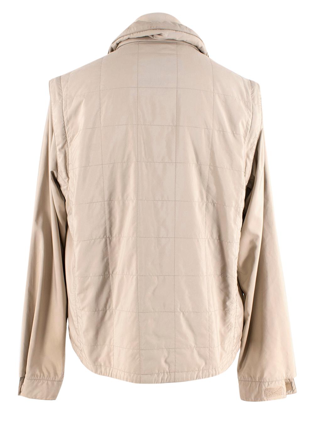 Chaqueta convertible acolchada Loro Piana Beige - TALLA L en Excelente estado para la venta en London, GB