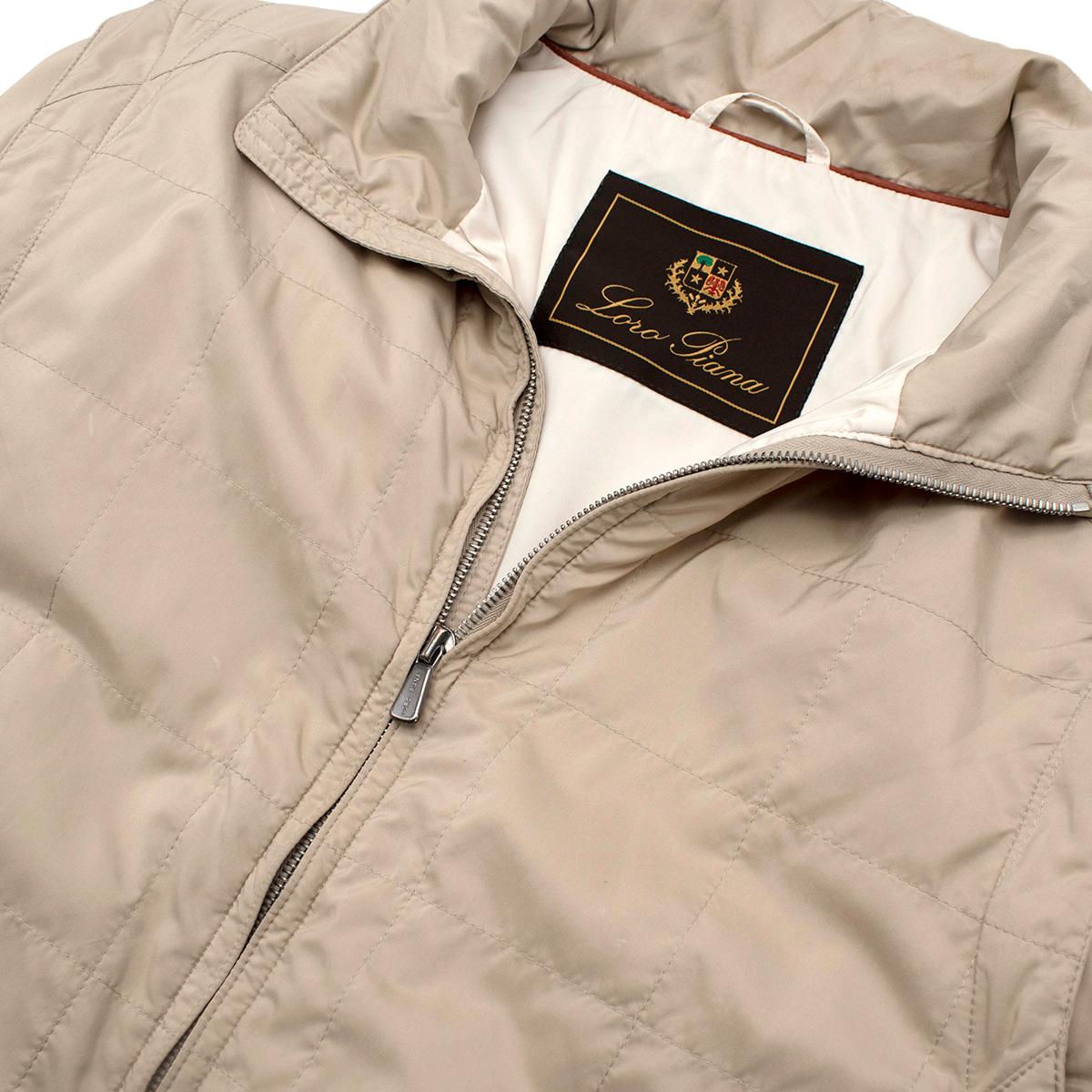 Chaqueta convertible acolchada Loro Piana Beige - TALLA L en venta 2