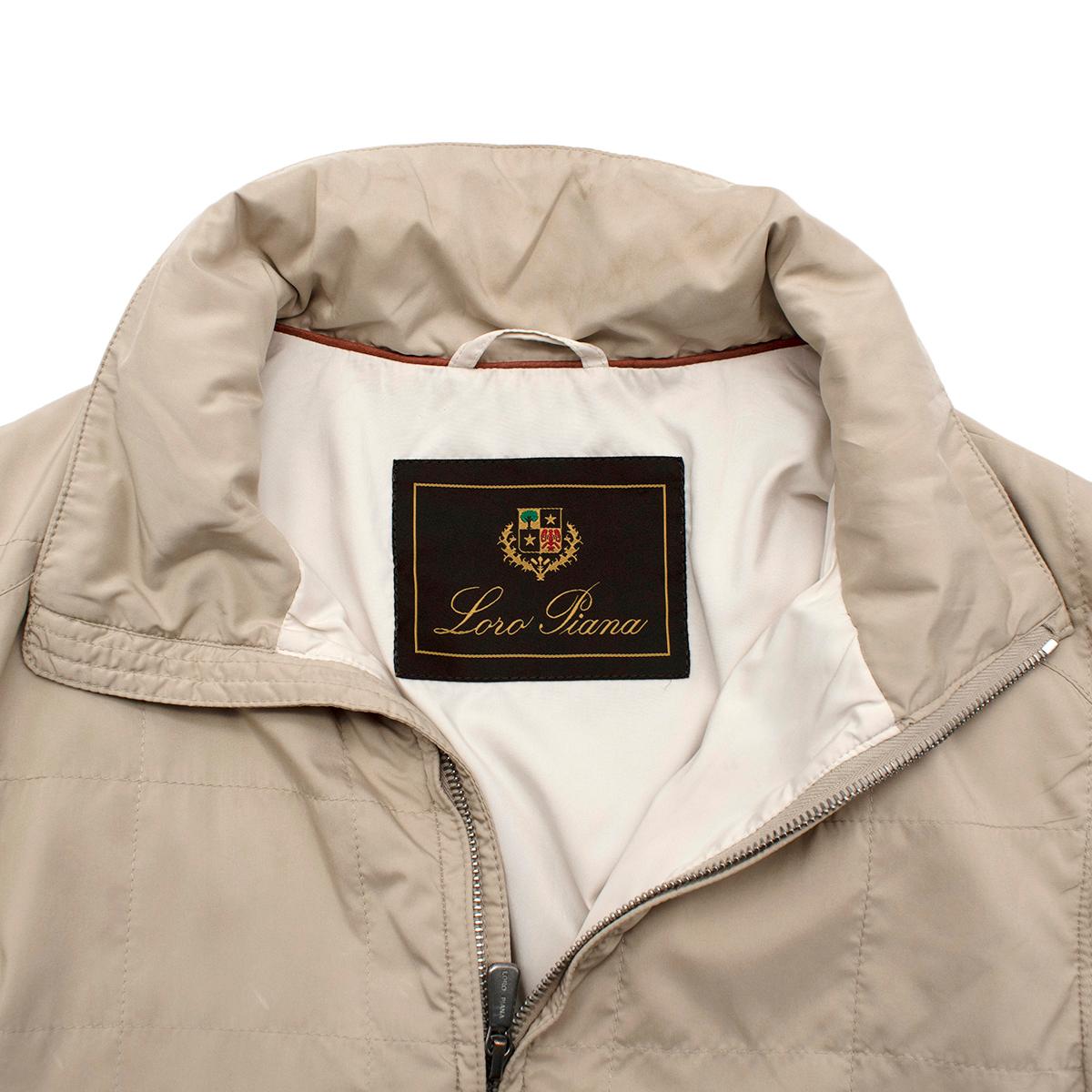 Chaqueta convertible acolchada Loro Piana Beige - TALLA L en venta 3