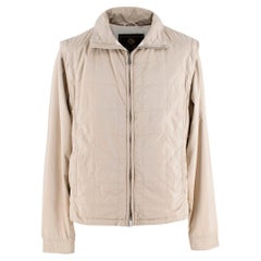 Loro Piana Beige Quilted Convertible Jacket - SIZE L