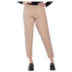 Loro Piana Beige Skinny Mid Rise Trousers Size XS