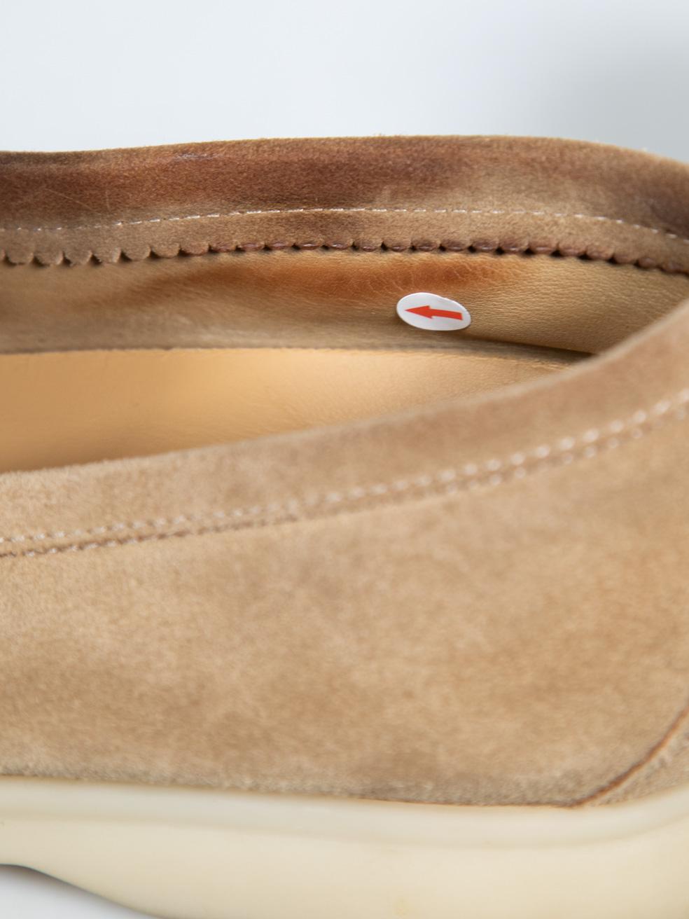 Loro Piana - Mocassins d'été en daim beige, taille IT 42 en vente 5