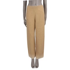 LORO PIANA beige to cream cashmere & silk GRADIENT KNIT TRACK Pants 40 S