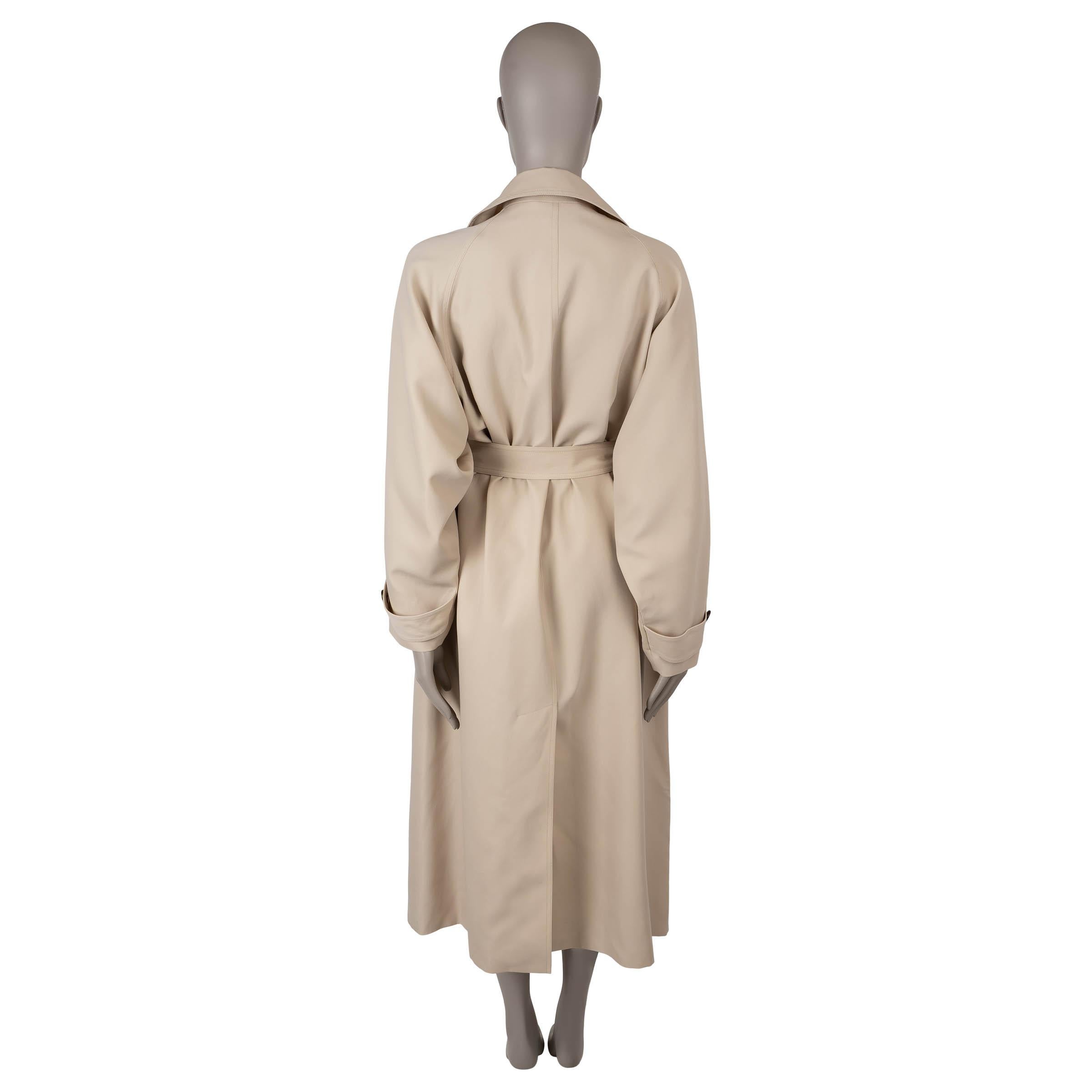 Beige LORO PIANA beige wool 2023 BILLE MIDI TRENCH Coat Jacket 38 XS For Sale
