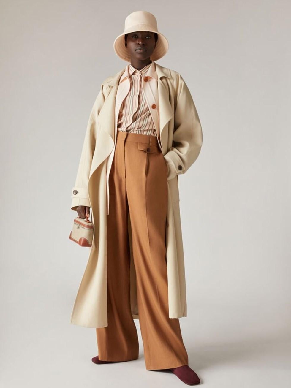 LORO PIANA beige wool 2023 BILLE MIDI TRENCH Coat Jacket 38 XS For Sale 3